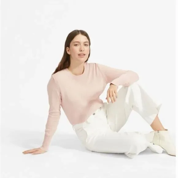 Sweaters Everlane Soft Cotton Crew Sweater Ballerina Pale Pink